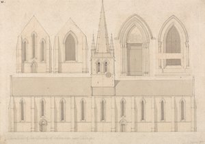 Elevation of the Church of Columbiers, near Valognes, Normandy by John Sell Cotman